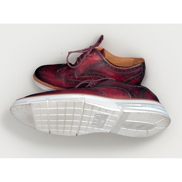 TAFT 365 Model 103 wingtip oxford shoes in a midnight bordeaux patina finish 10